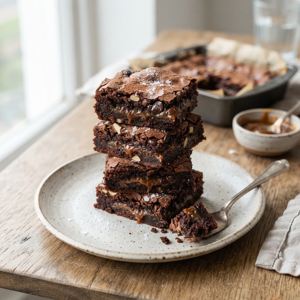 Date Caramel Brownies