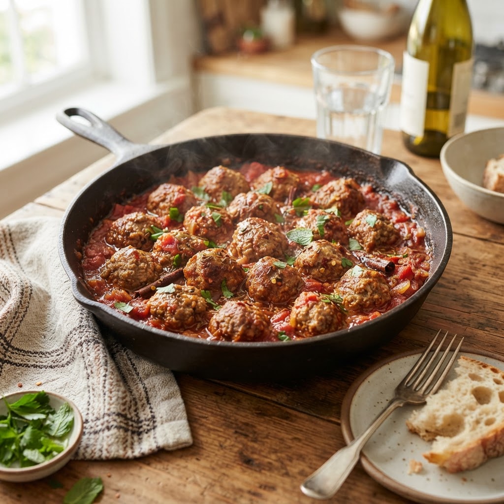 Lamb Meatballs in Tomato Cinnamon Sauce