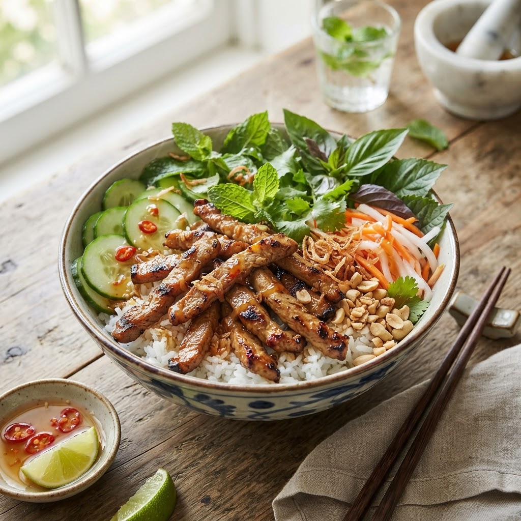 Vietnamese Lemongrass Pork Bowls