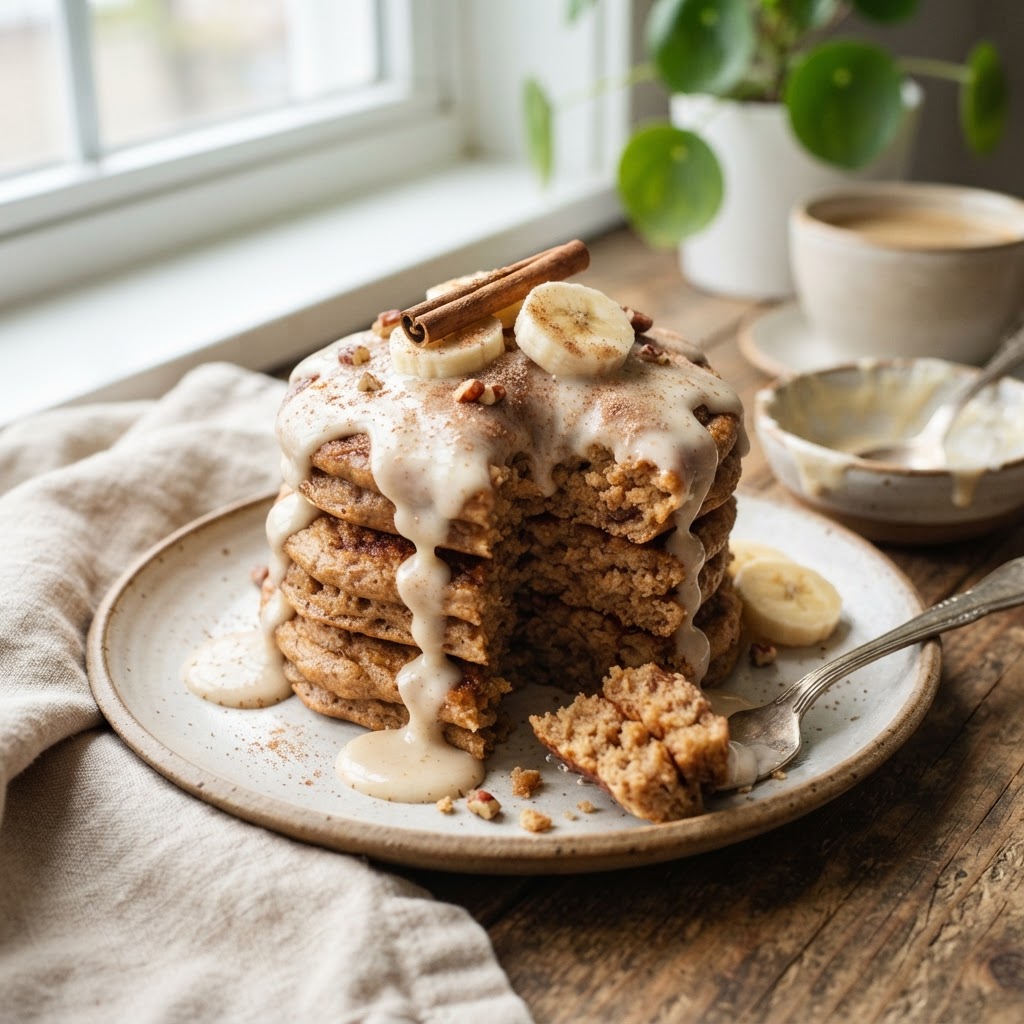 Cinnamon Roll Protein Pancakes