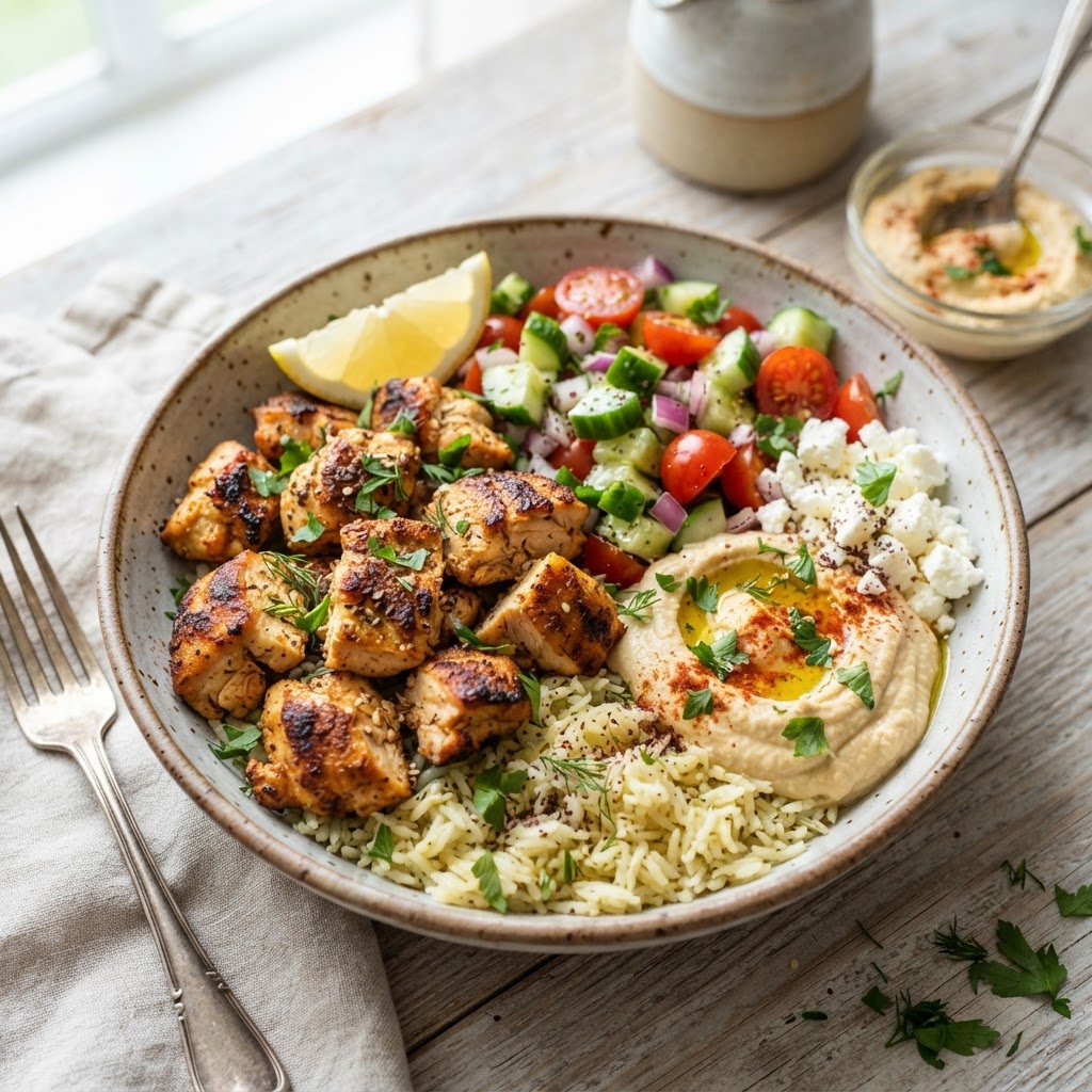 Air Fryer Mediterranean Chicken Bowls