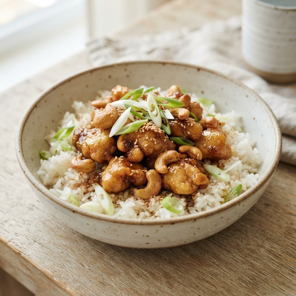 Crispy Cashew Chicken Grain Bowls