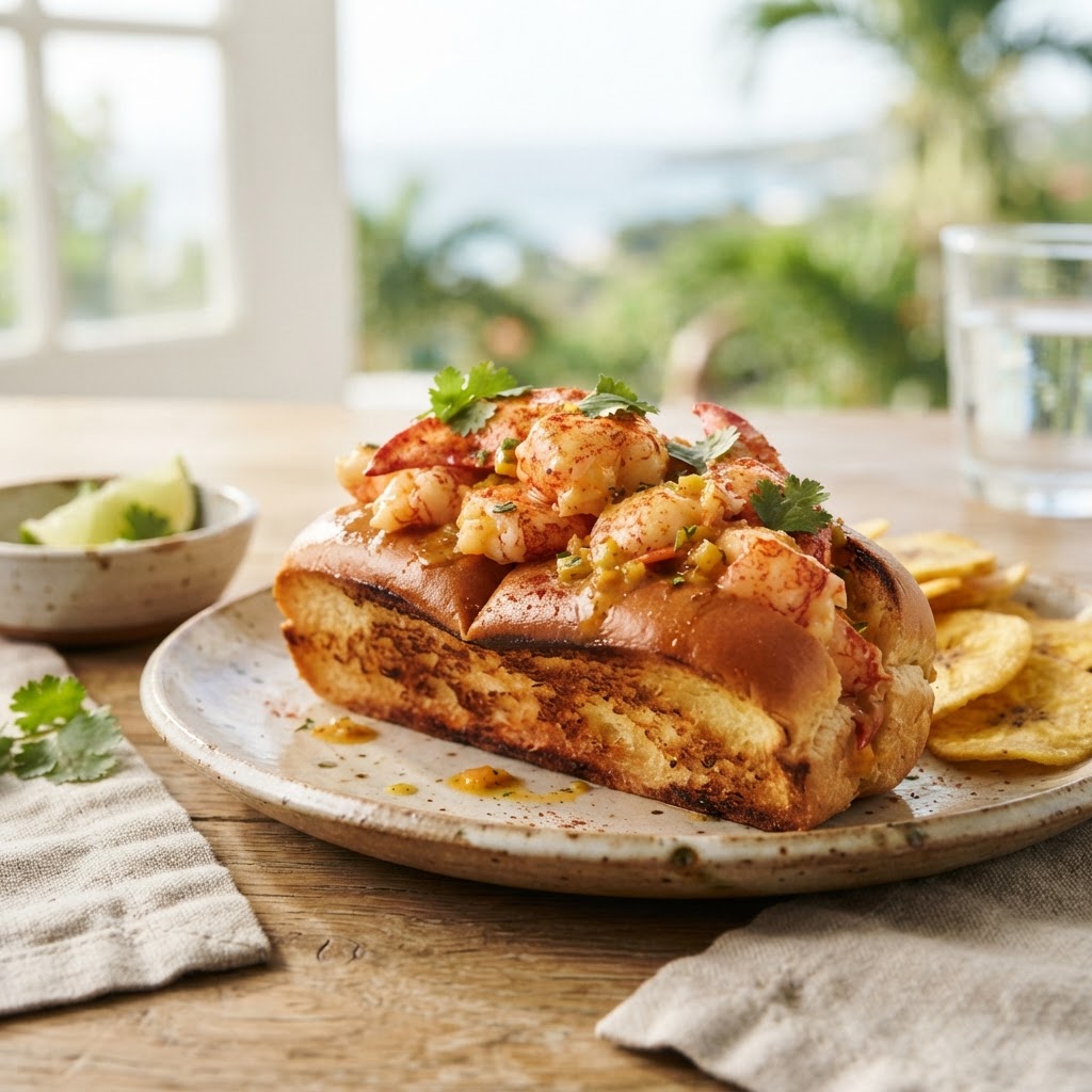 Caribbean-Inspired Butter-Poached Lobster Rolls