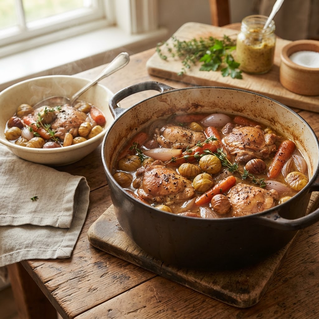Chicken and Chestnut Stew with Thyme