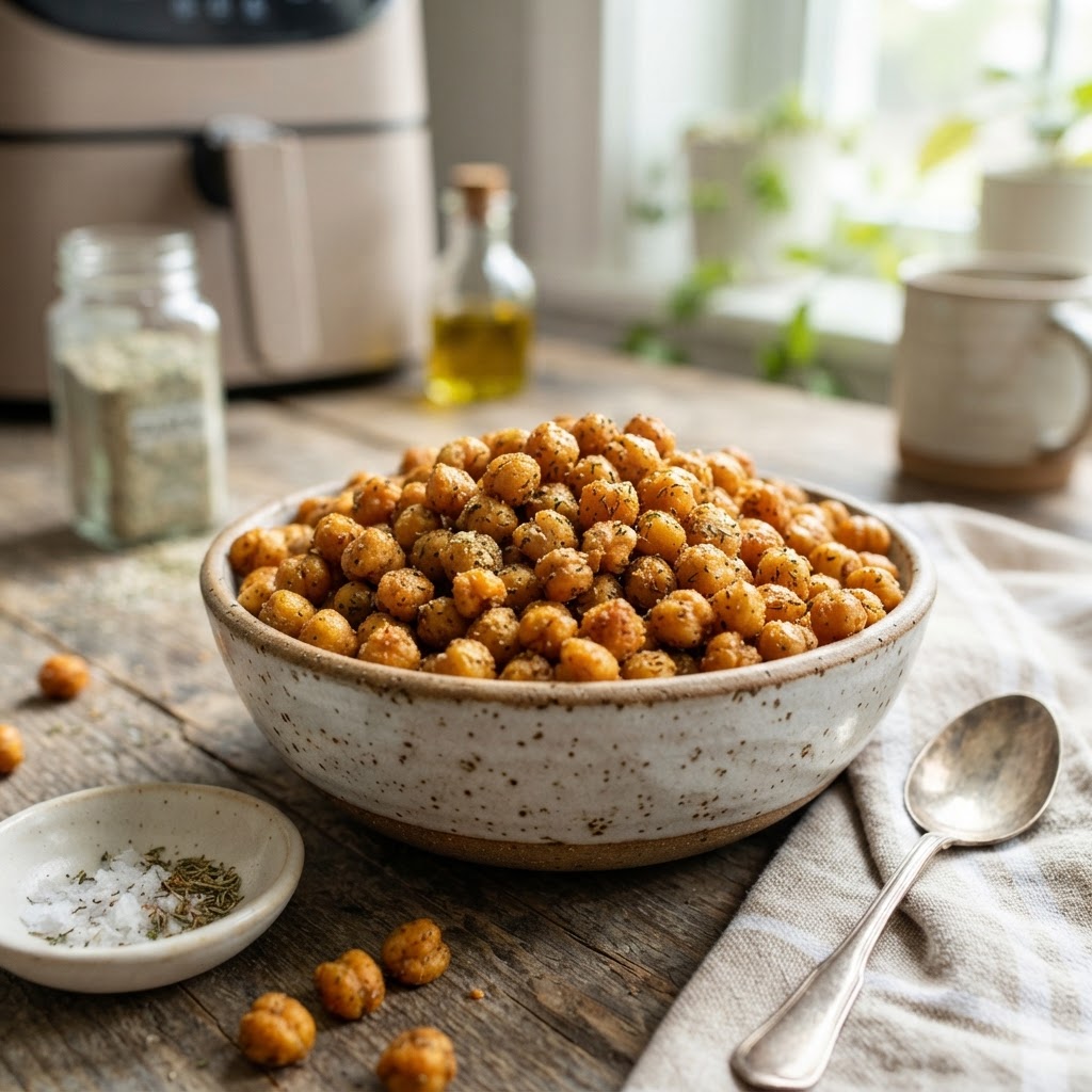 Air Fryer Crispy Ranch Chickpeas