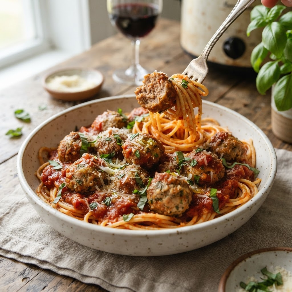 Slow Cooker Turkey Meatball Marinara