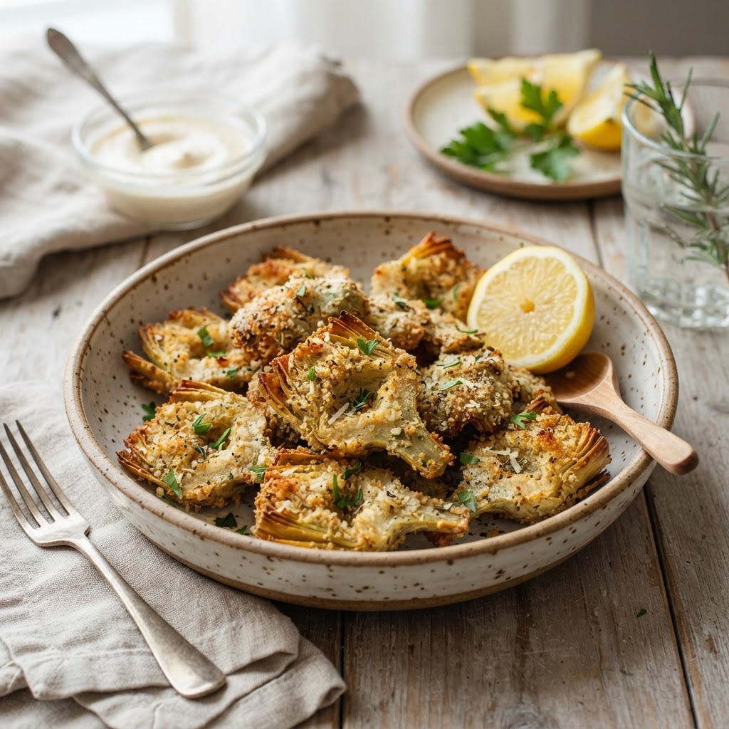 Crispy Parmesan Artichoke Hearts