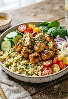 Honey Mustard Chicken Couscous Bowls