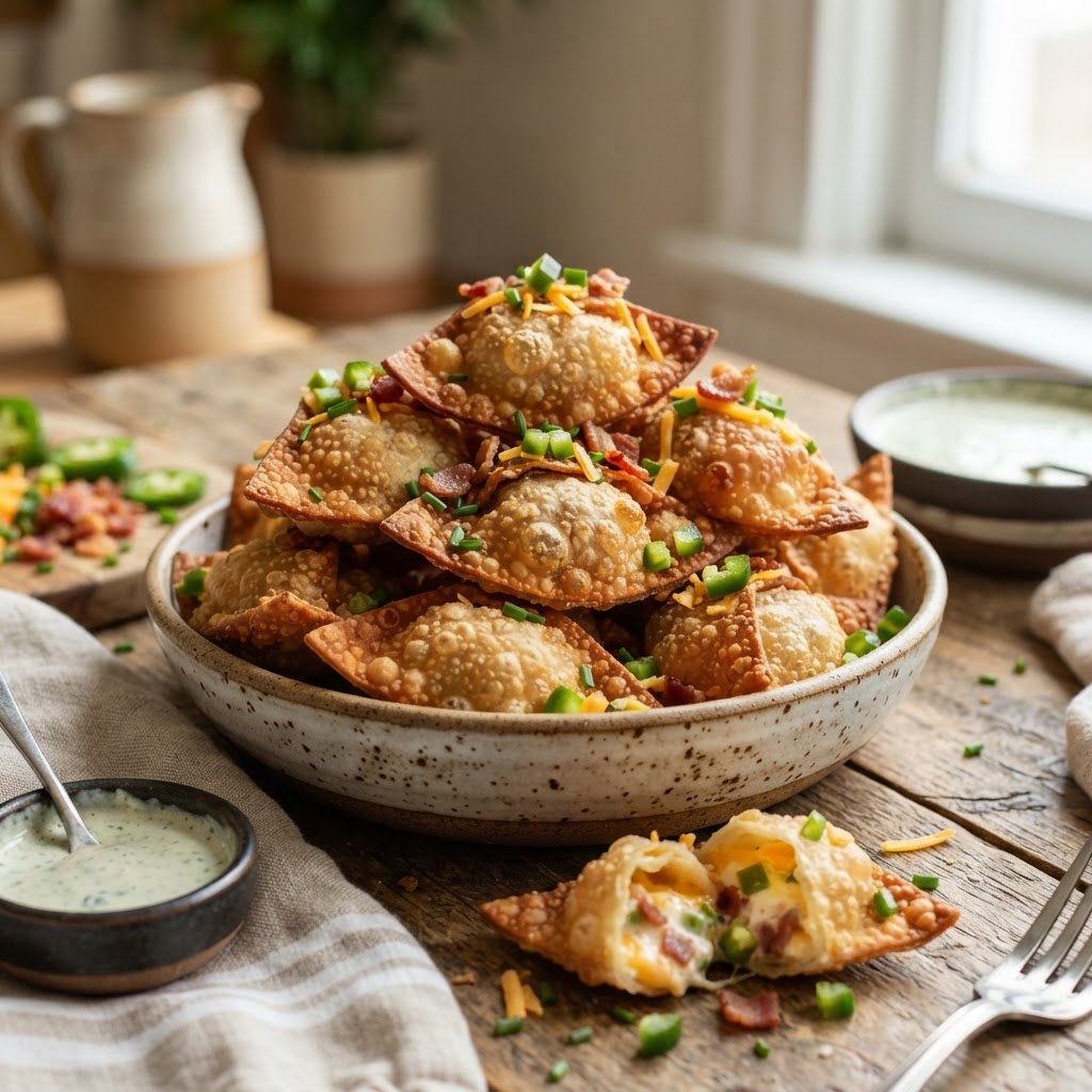 Air Fryer Jalapeño Popper Wontons