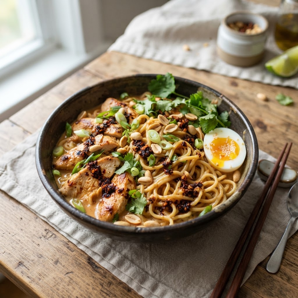 Spicy Peanut Chicken Ramen