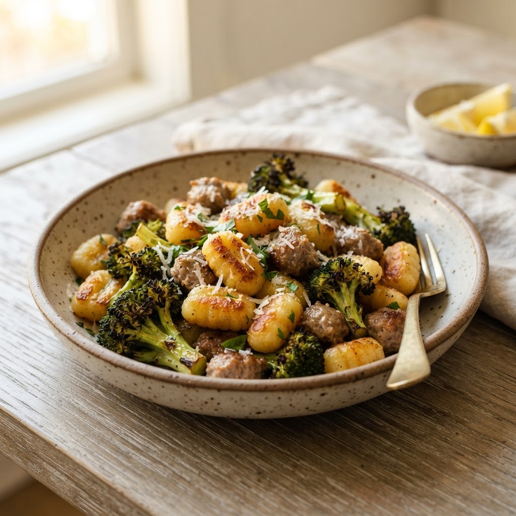 Sheet Pan Roasted Gnocchi with Sausage and Broccoli