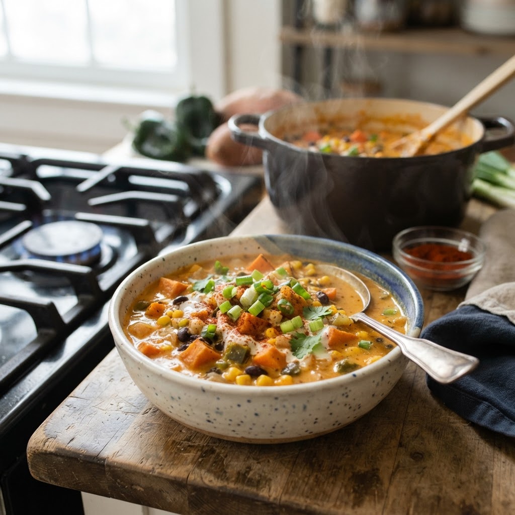 Smoky Sweet Potato Corn Chowder