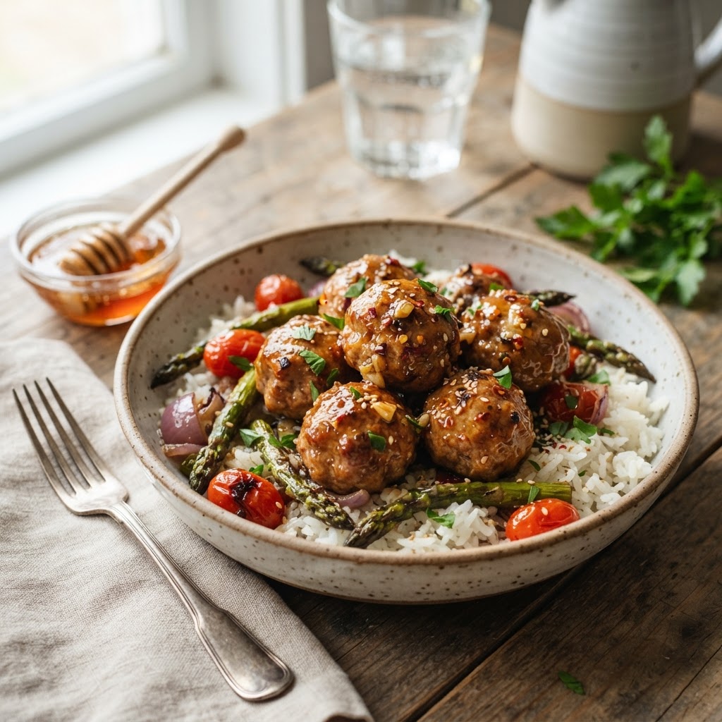 Hot Honey Turkey Meatballs