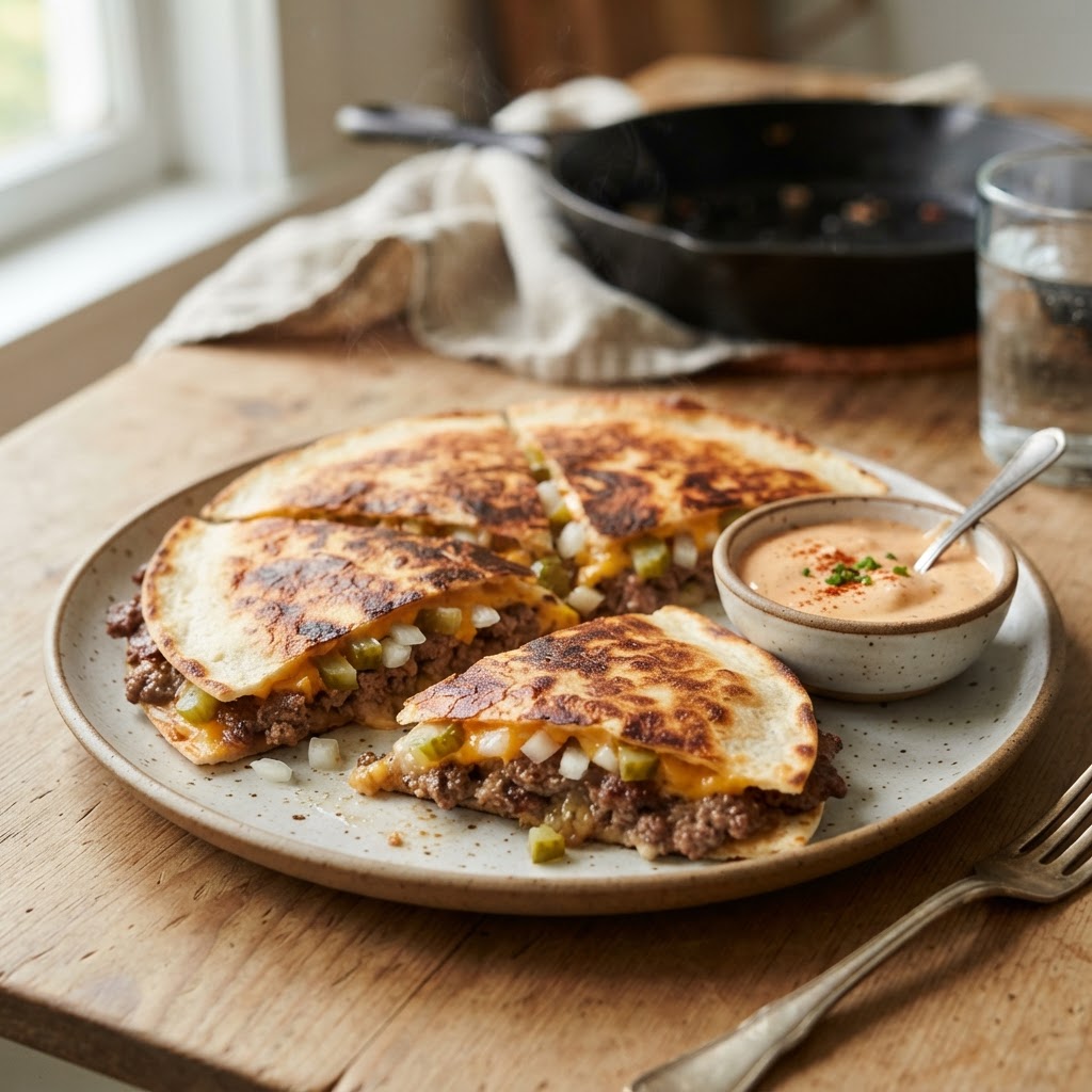 Smash Burger Quesadillas