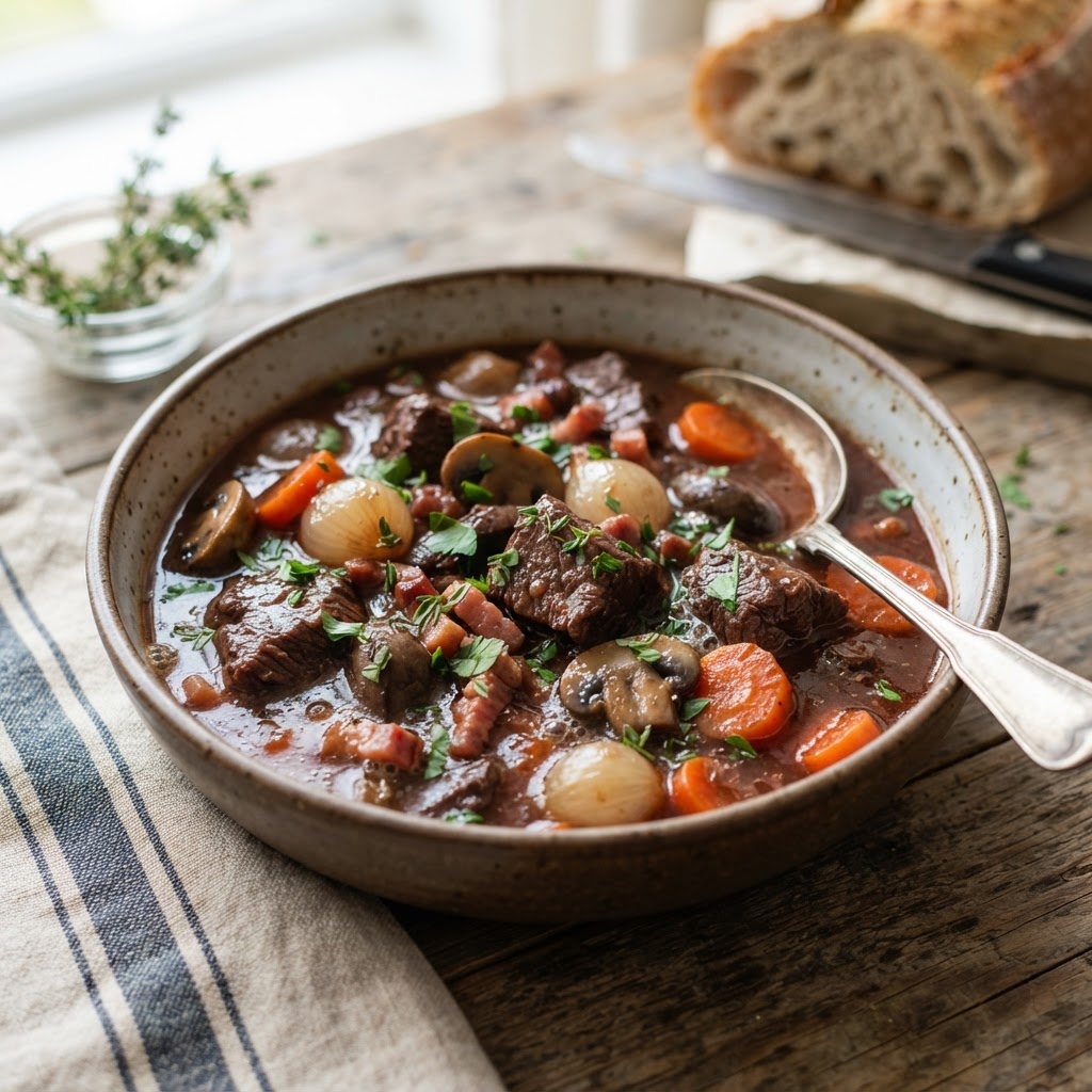 Slow Cooker Beef Bourguignon