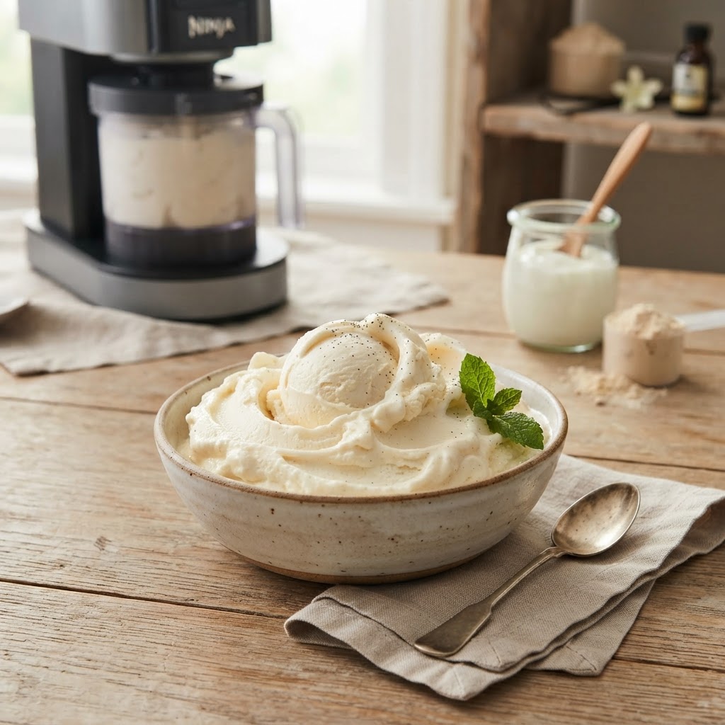 Ninja Creami High Protein Vanilla Ice Cream