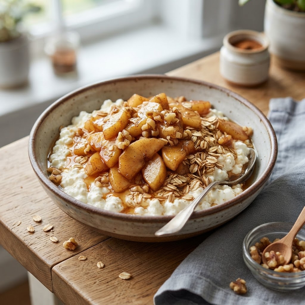 Apple Pie Cottage Cheese Breakfast Bowl