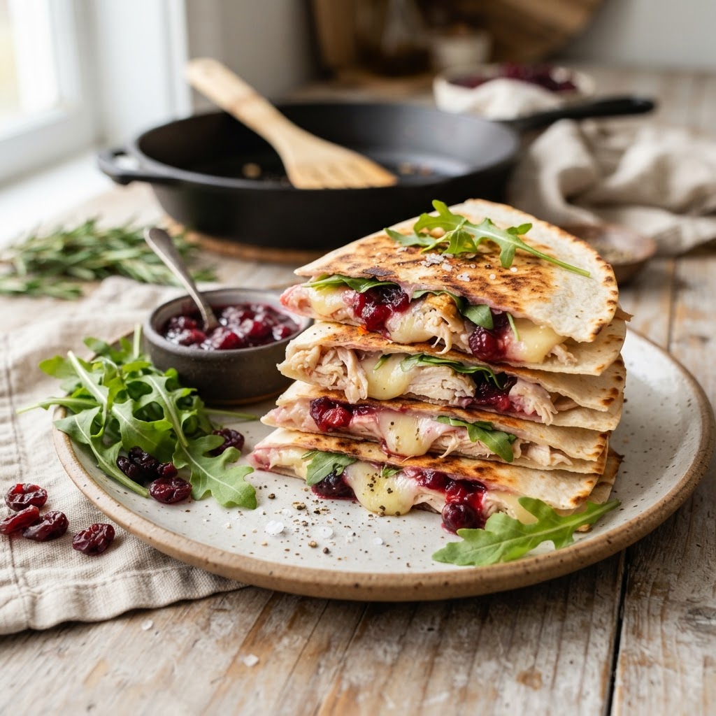 Turkey Cranberry Brie Quesadillas