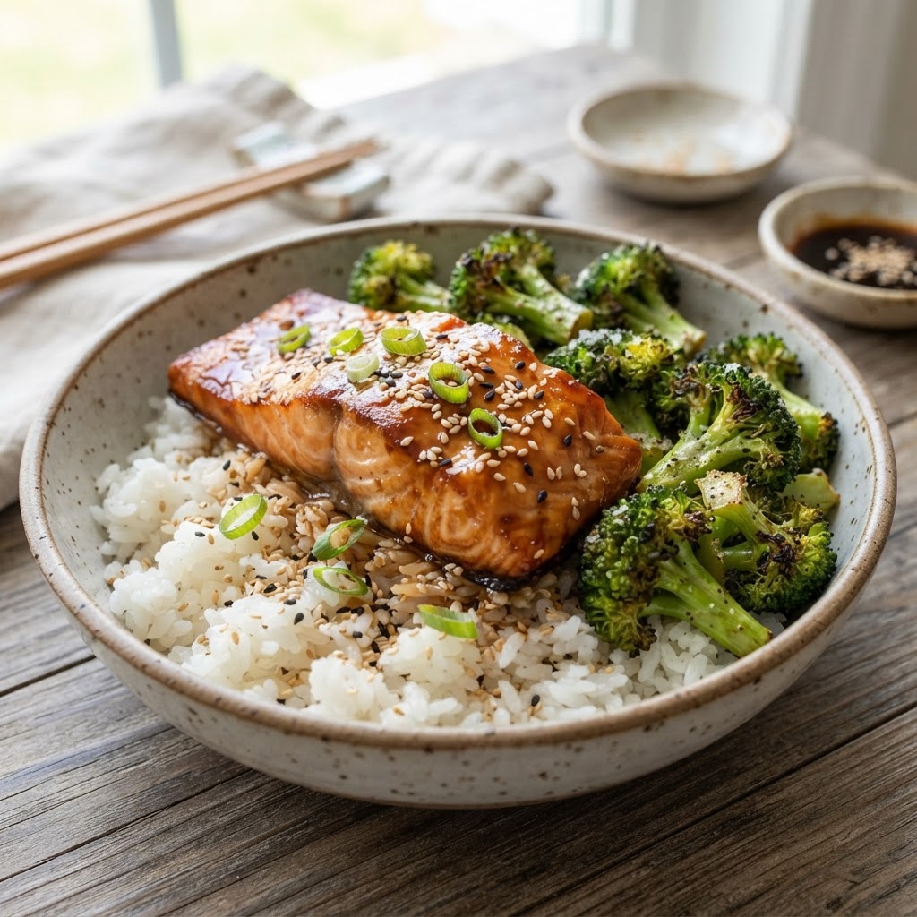 Japanese Teriyaki Salmon Bowls