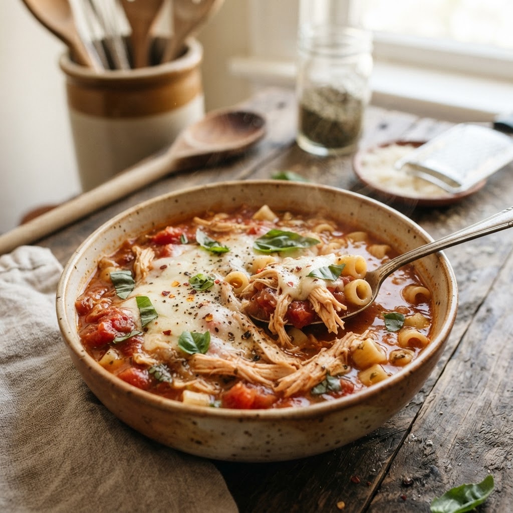 Slow Cooker Chicken Parmesan Soup