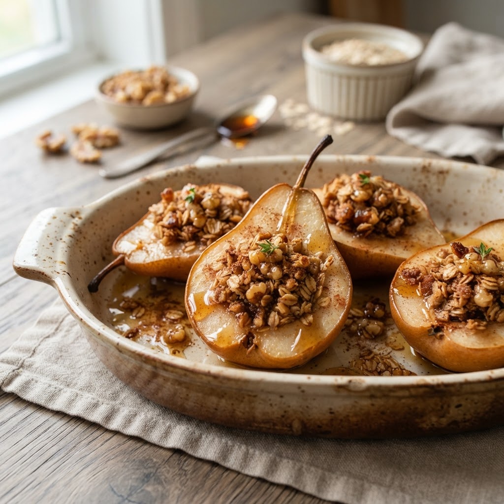 Maple Cinnamon Baked Pears
