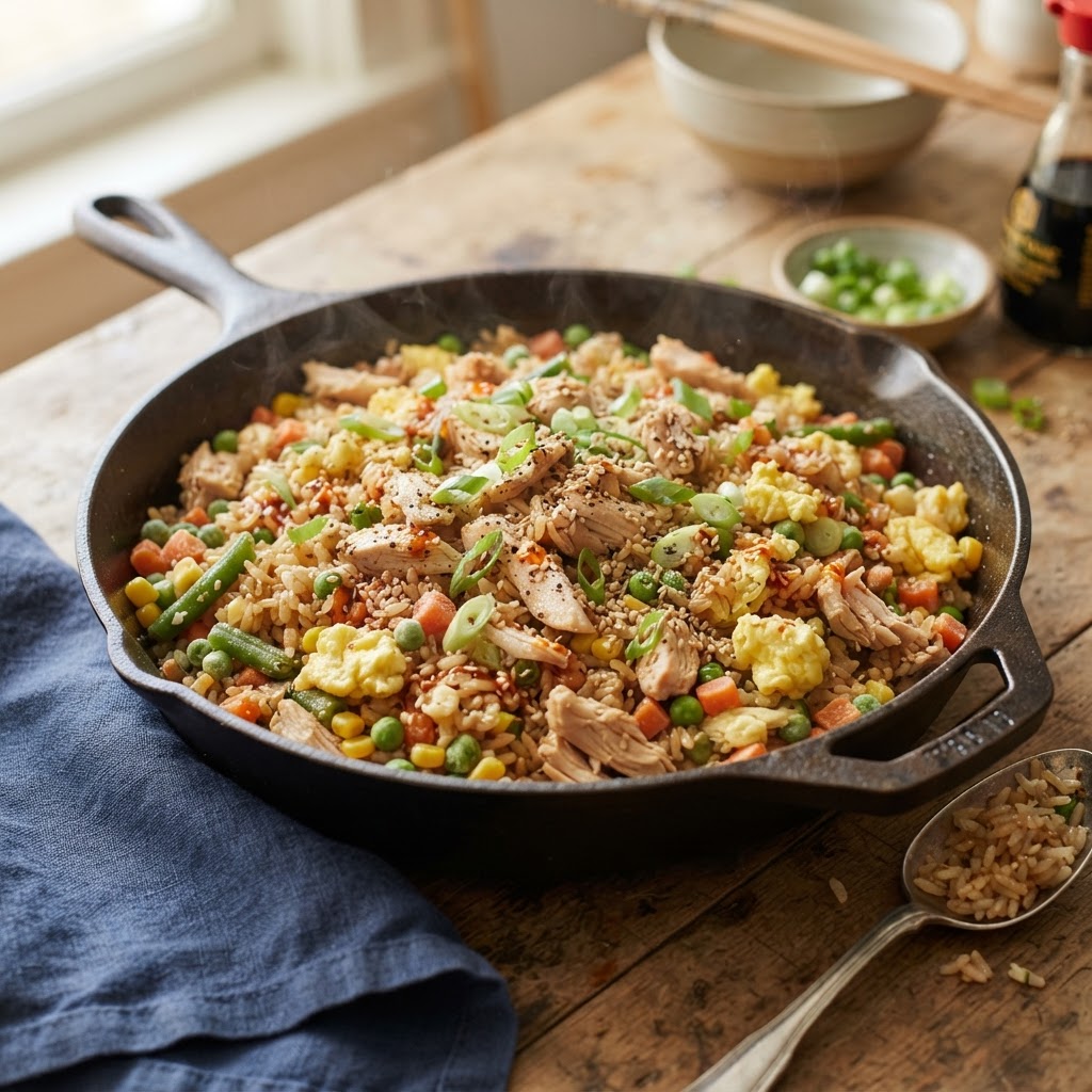 15-Minute Rotisserie Chicken Fried Rice