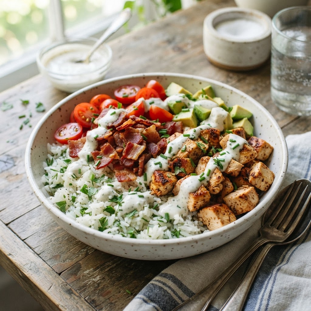 Chicken Bacon Ranch Rice Bowls