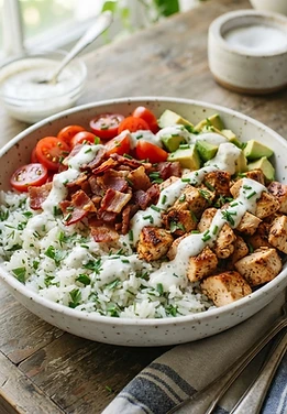 Chicken Bacon Ranch Rice Bowls