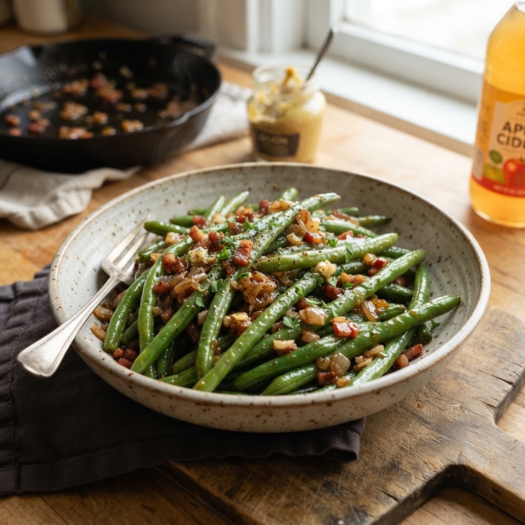 Apple Cider Glazed Green Beans