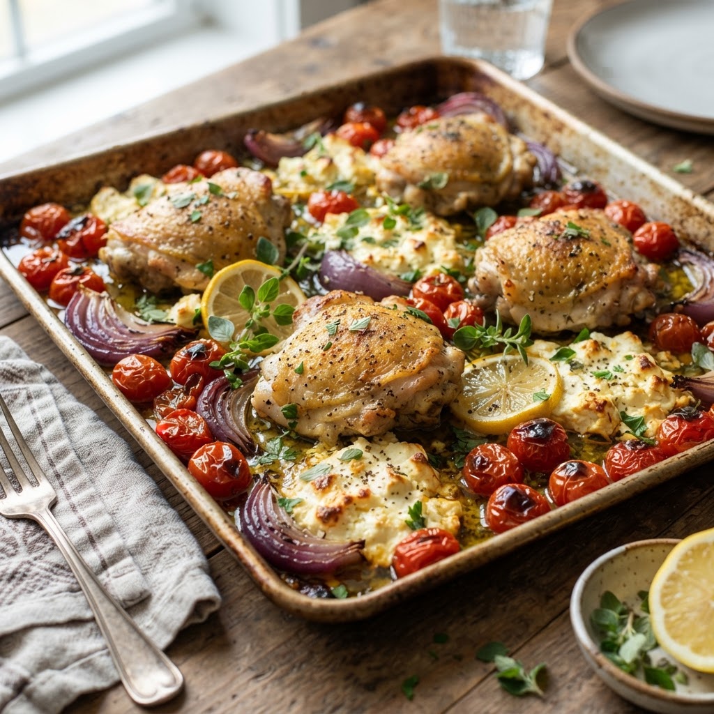 Sheet Pan Lemon Feta Chicken