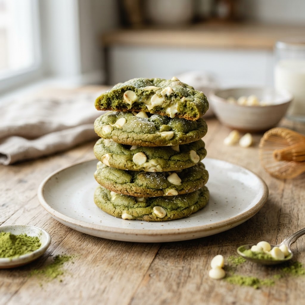 Matcha White Chocolate Cookies