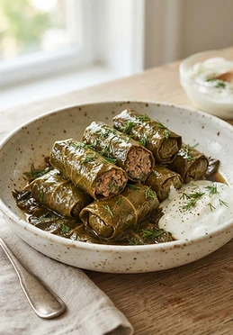 Romanian-Inspired Grape Leaf Stuffed Rolls
