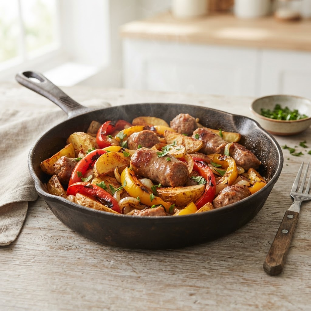 Sausage, Potato, and Pepper Skillet
