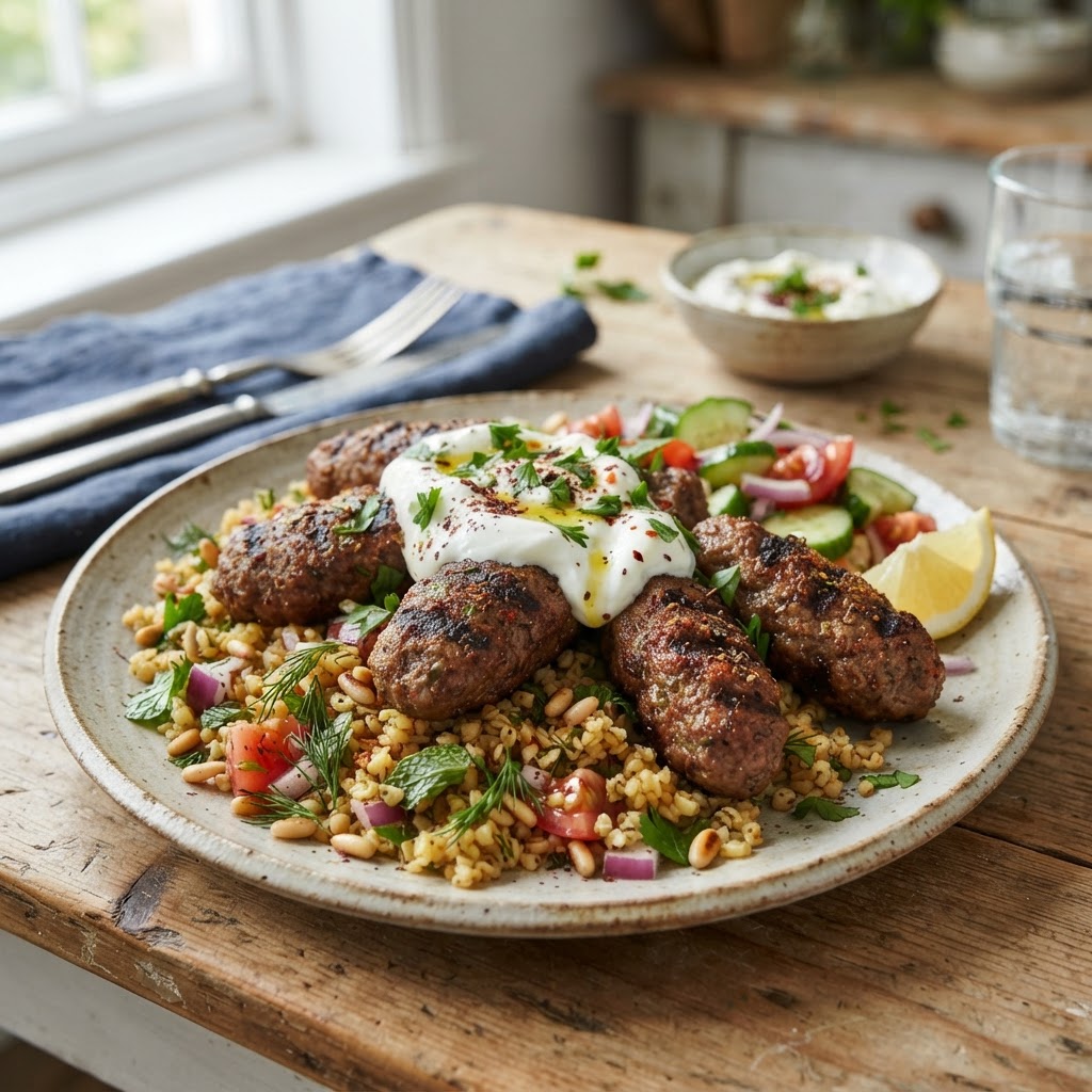 Turkish Lamb Kofta with Bulgur and Herbs