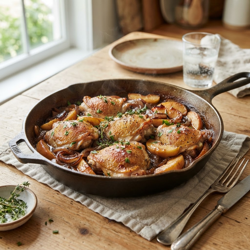 Caramelized Onion Apple Chicken Bake