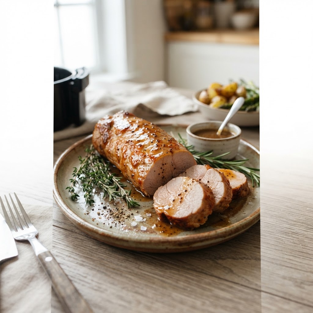 Air Fryer Maple Dijon Pork Tenderloin