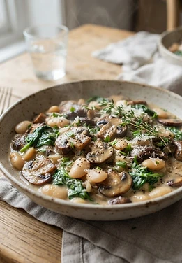 Creamy Mushrooms and Butter Beans
