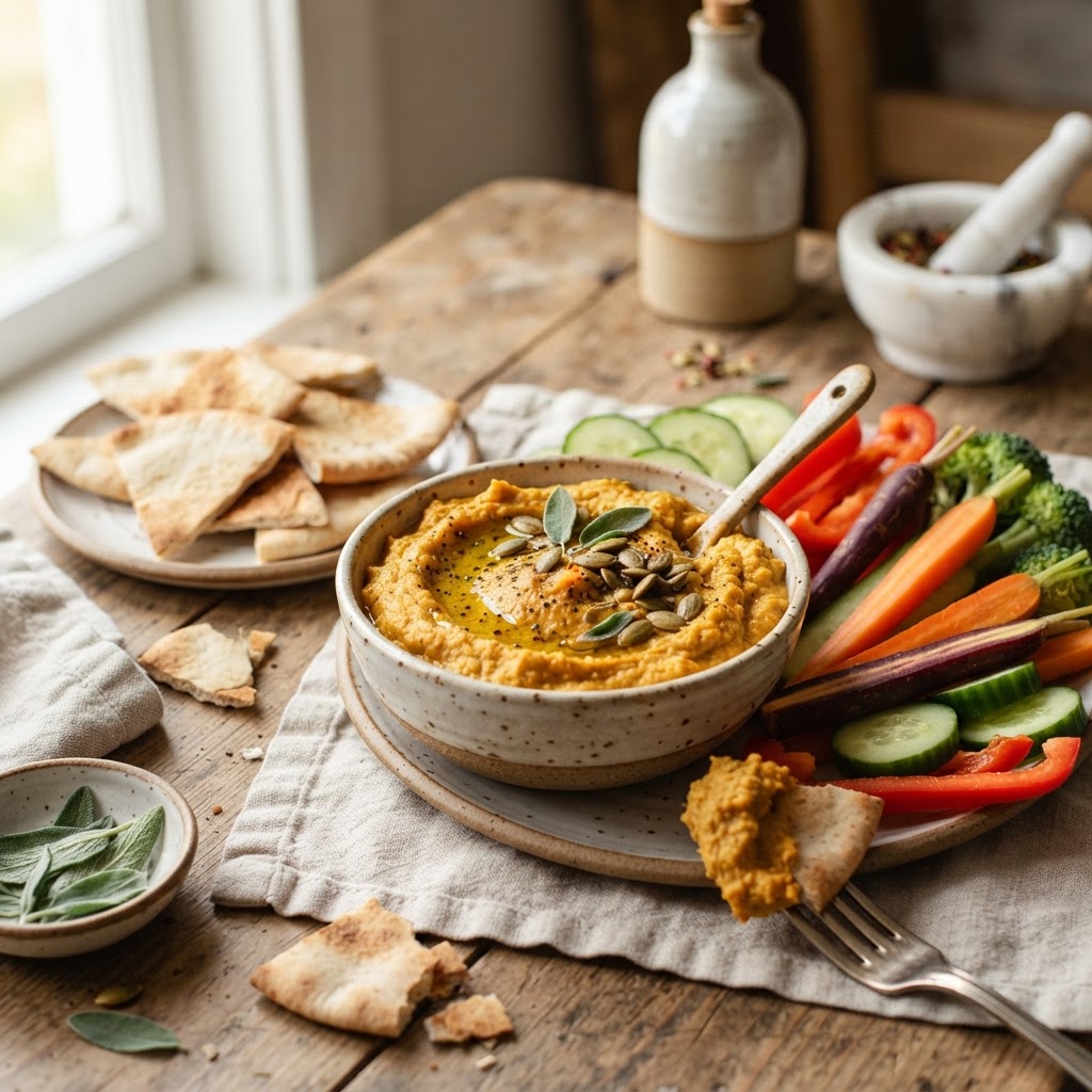 Pumpkin White Bean Dip with Sage
