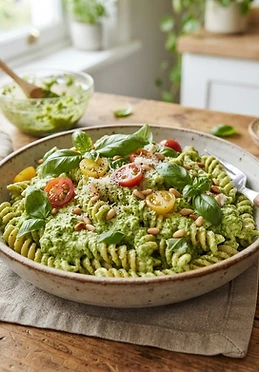 Cottage Cheese Pesto Pasta Sauce