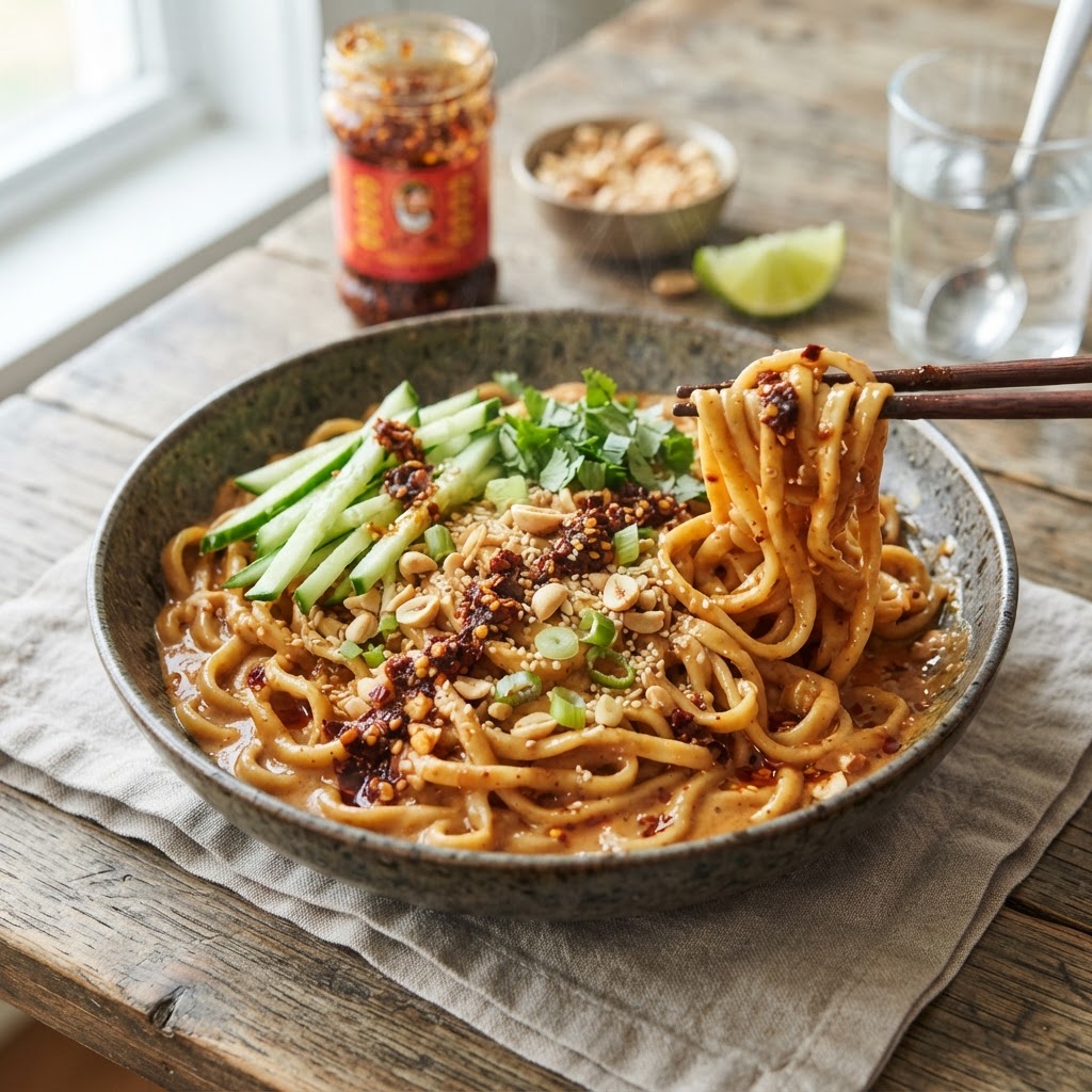 15-Minute Chili Crisp Peanut Noodles