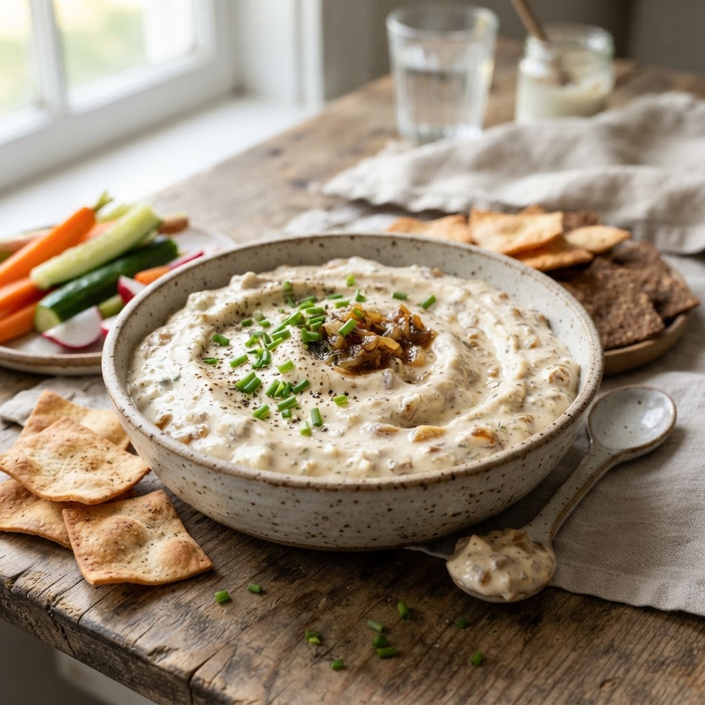 Cottage Cheese French Onion Dip