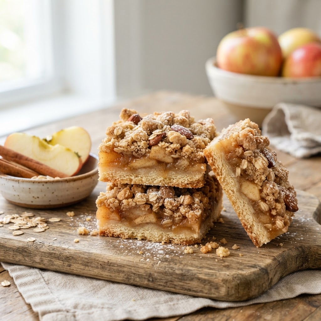 Cinnamon Apple Crumble Bars