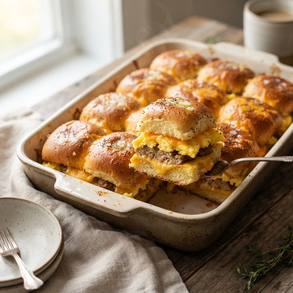 Turkey Egg and Cheese Breakfast Sliders