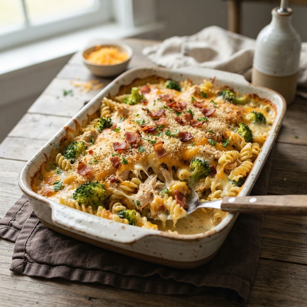 Chicken Bacon Ranch Pasta Bake