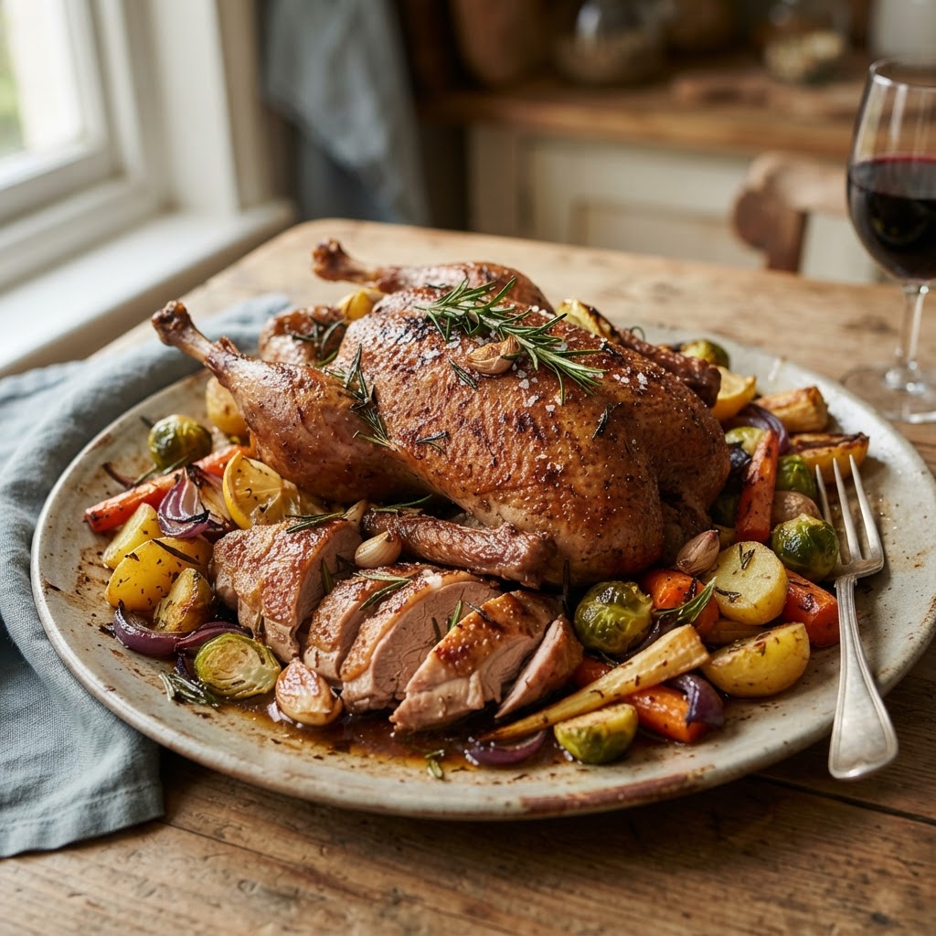 Slow-Roasted Rosemary Duck