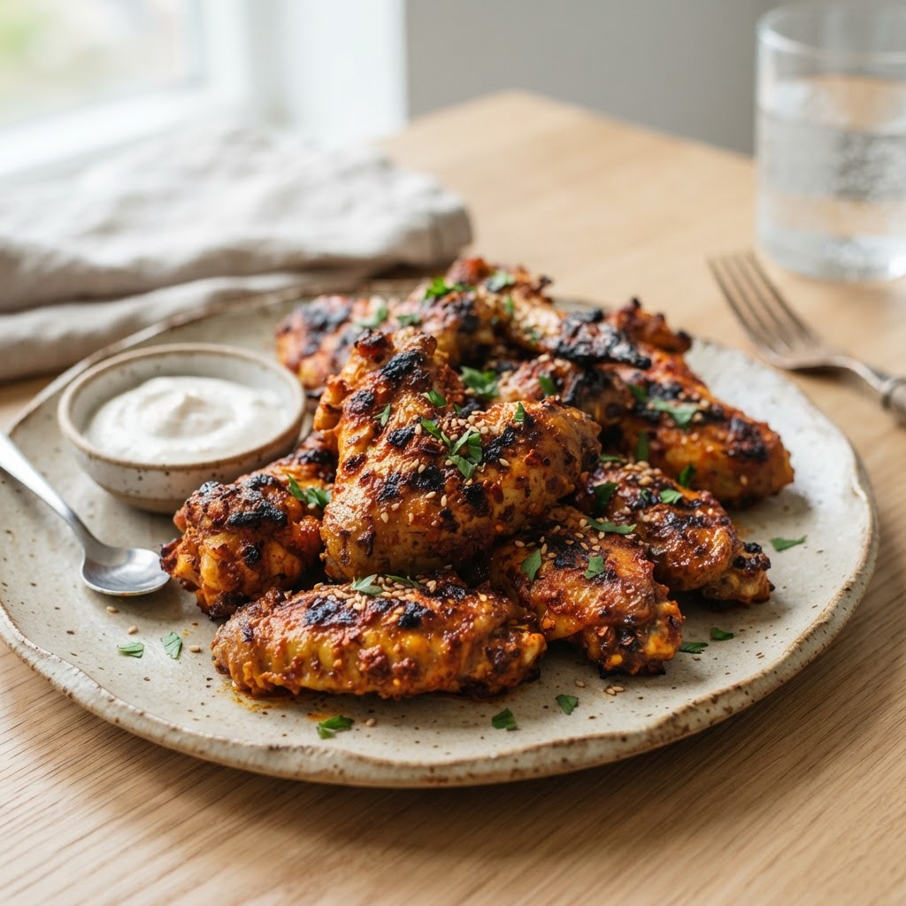 Spicy Harissa Grilled Chicken Wings