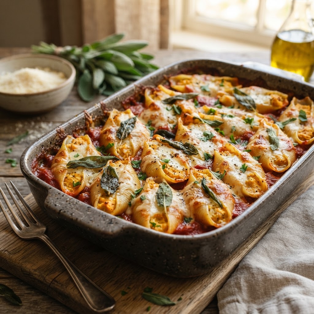 Pumpkin Ricotta Stuffed Shells