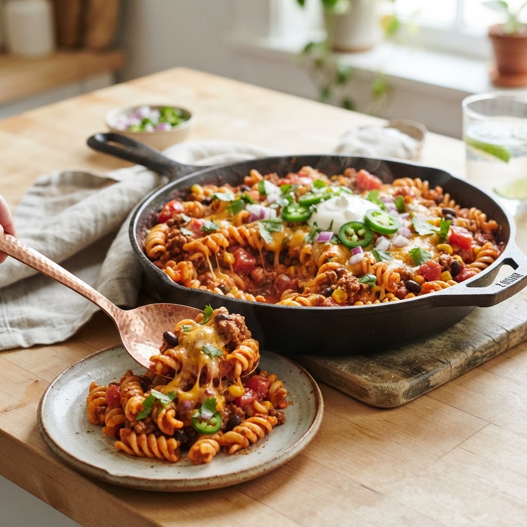One-Pan Beef Taco Pasta