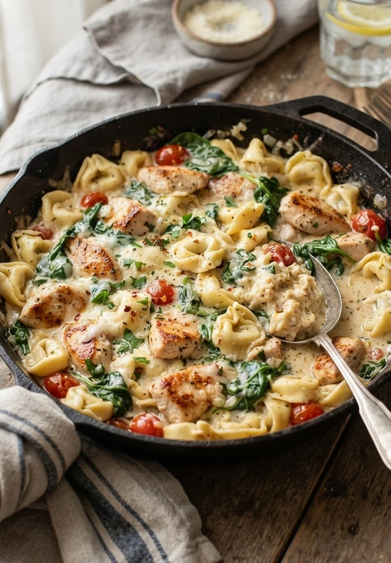 Creamy Chicken Tortellini Skillet