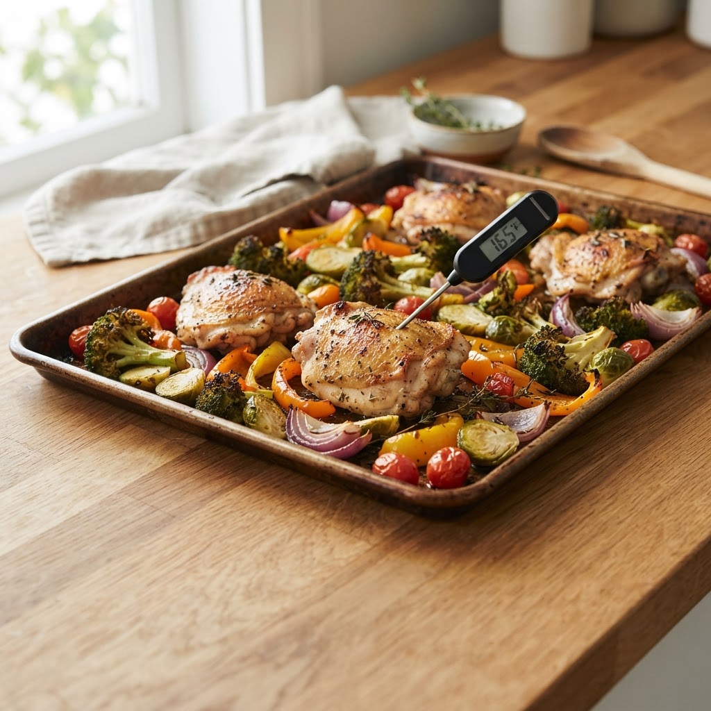 How to Cook Chicken and Vegetables on One Sheet Pan Safely